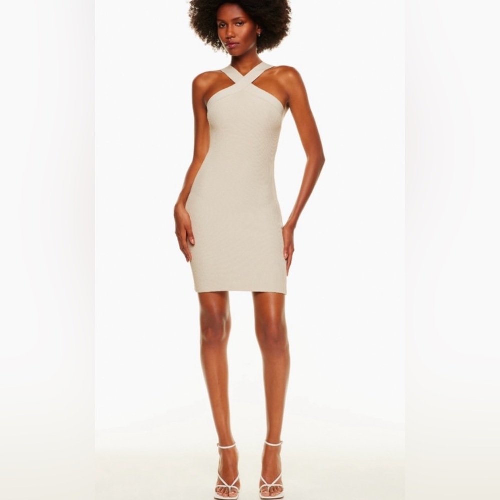 Aritzia Babaton Sculpt Knit Criss Cross Dress XXS